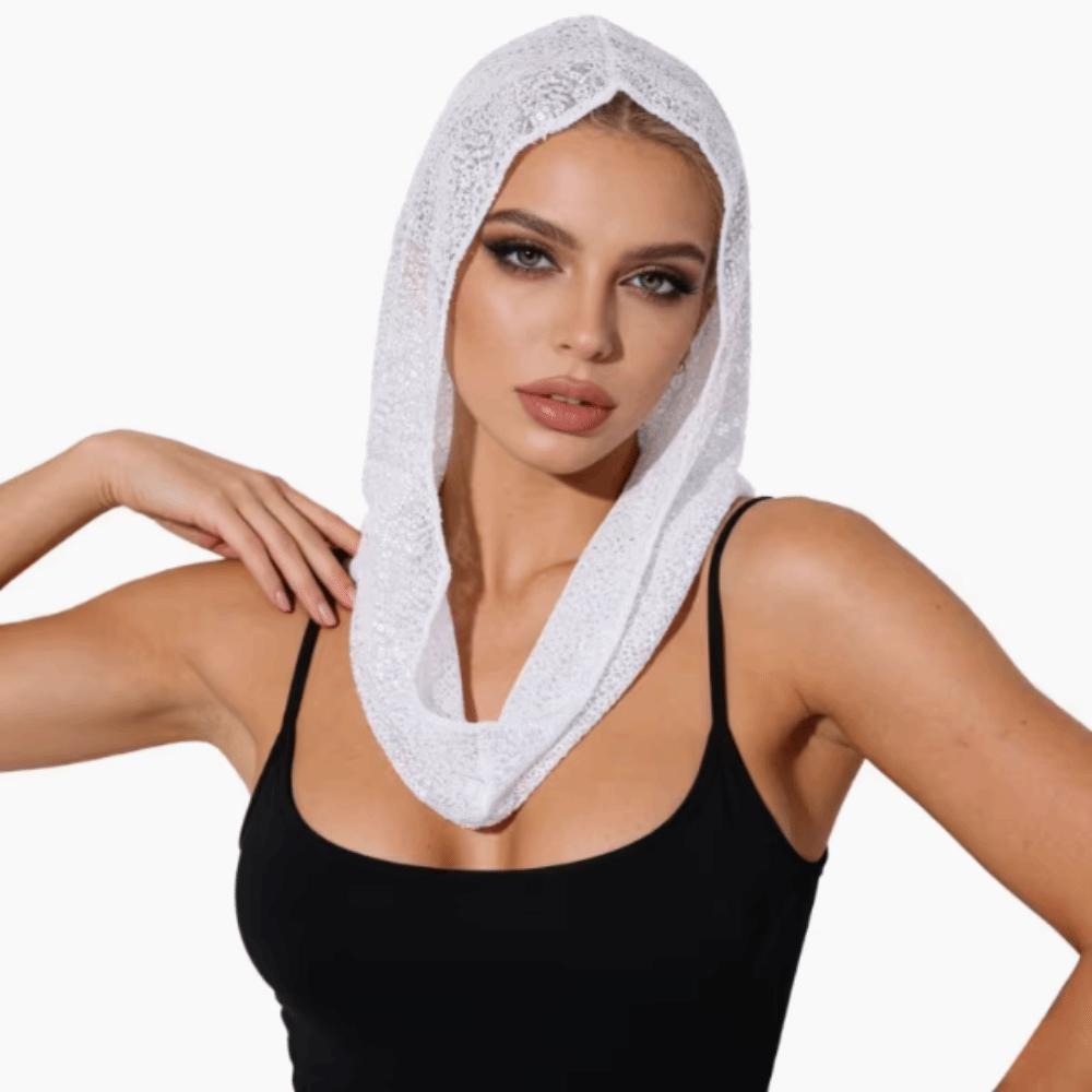 Sequin Glitter Turban Lace Hooded Headscarf New Pullover Hat Sport