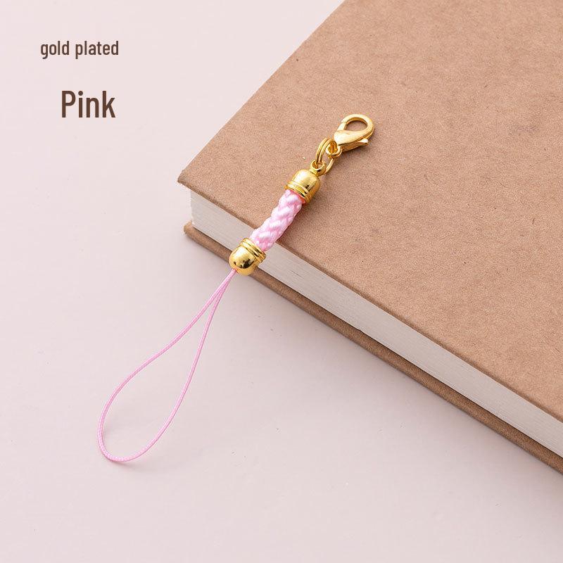 Gold Electroplated DIY Jewelry Accessory: Lanyard Lobster Clasp and Mobile Phone Pendant Rope