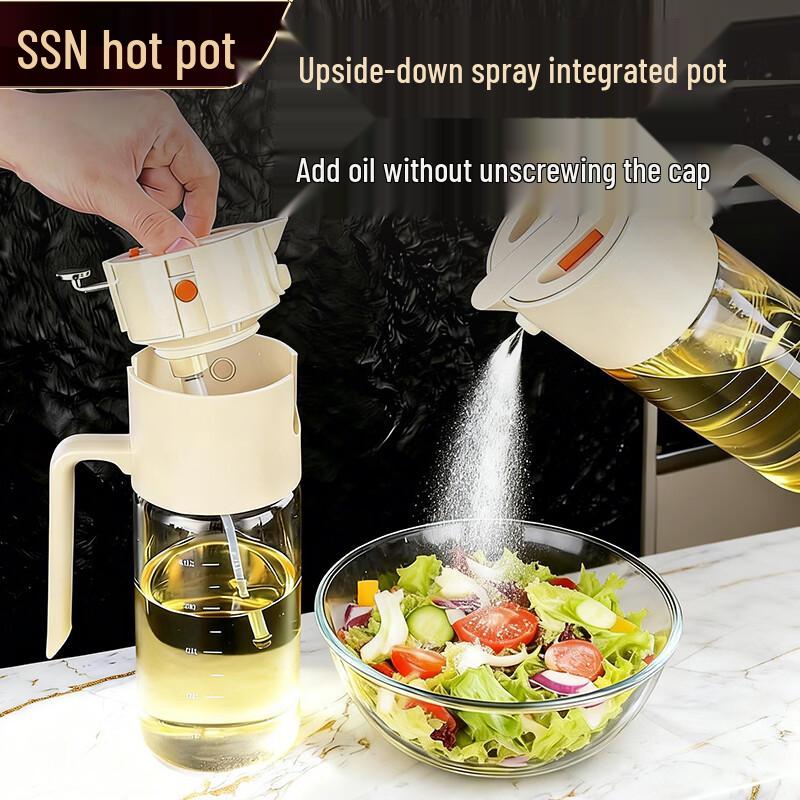 Dual-Use Glass Oil Sprayer and Pourer