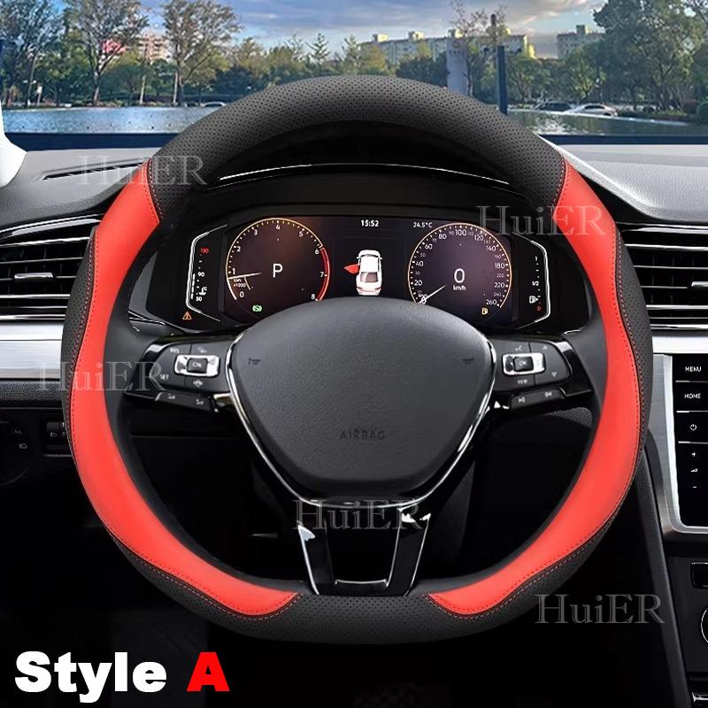 For VW Volkswagen T-Cross D Type Steering Wheel Ultra Thin Leather Steering Protector Anti Scratch Non-slip Auto Accessories