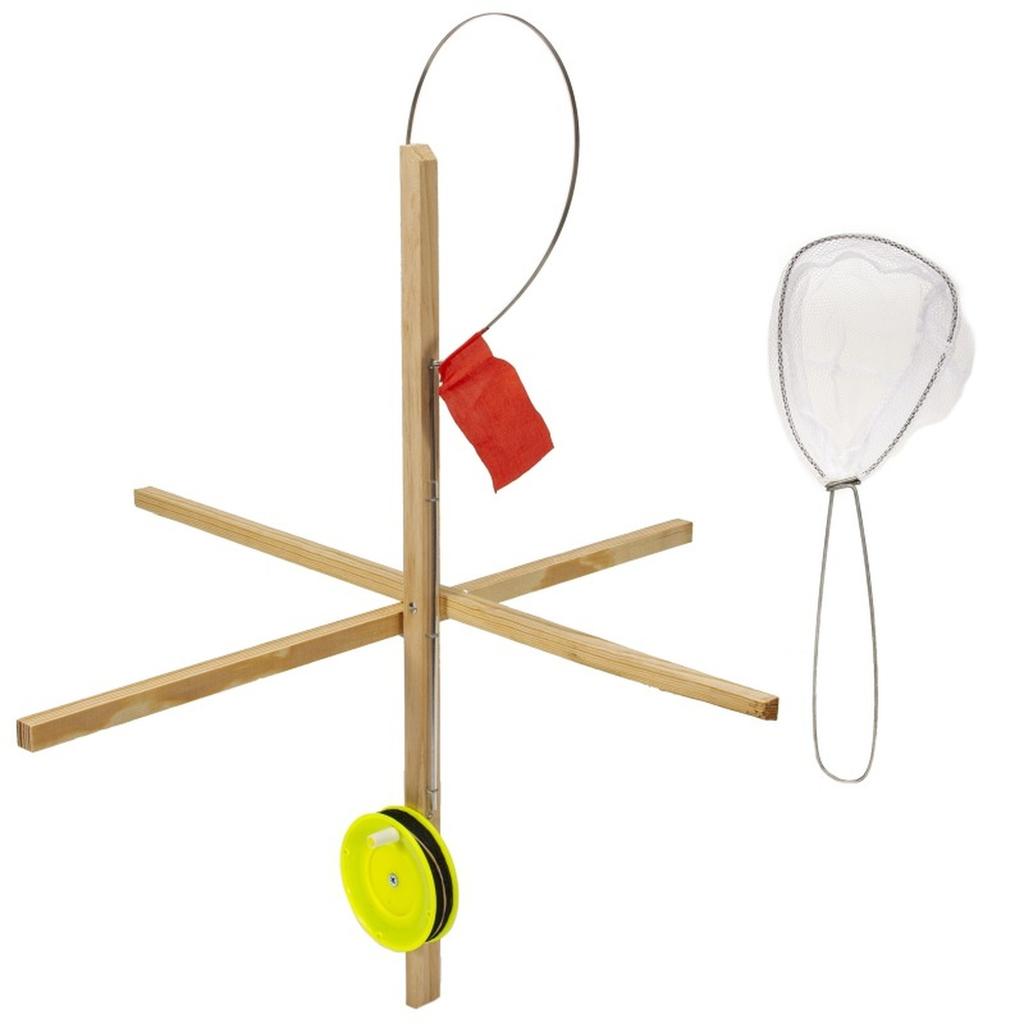Liliful Ice Fishing Tip Ups with Tackle and , Wood Ice Fishing Equipment