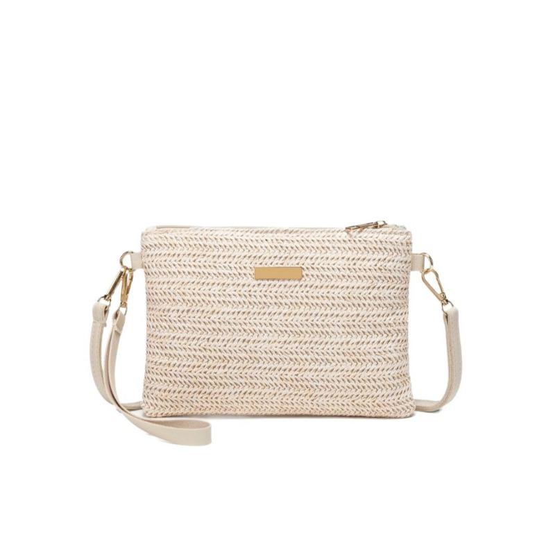 Bolso de nicho para mujer, nuevo bolso cruzado de hombro tejido, bolso de paja a la moda