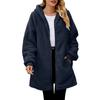 Winter Women's Jackets Loose Fur Long Sleeve Hooded Zipper Cardigan Coat Thickened Warm Casual Outerwear