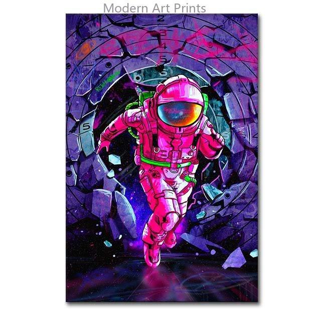 Cool Space Astronaut Canvas Painting Street Graffiti Posters and Prints Wall Art Pictures For Living Room Home Decor Unframed