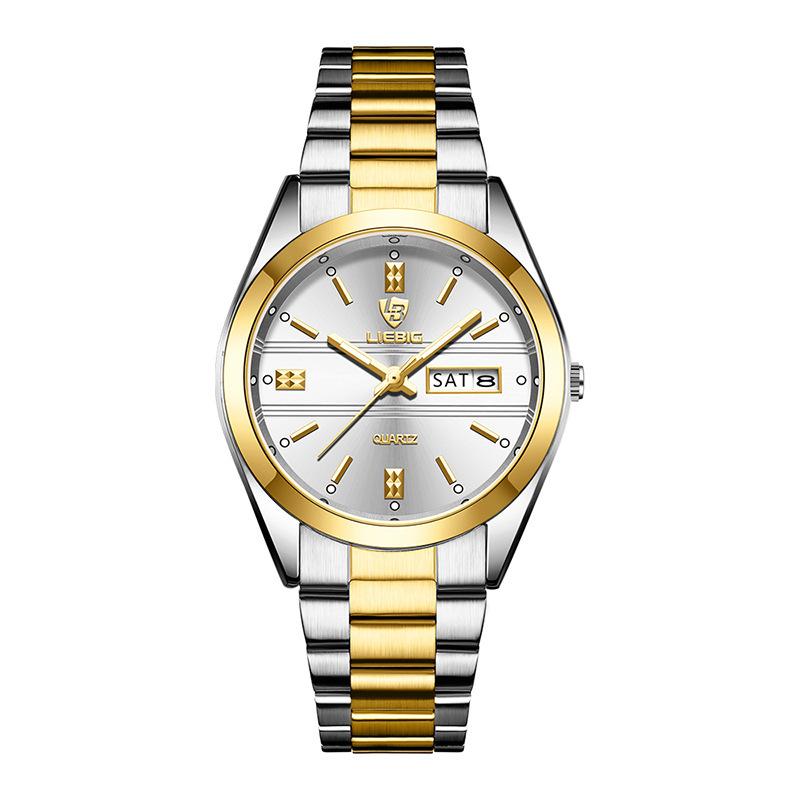Local Gold Men's and Women's Quartz Watches, Business Steel Band Watches, Waterproof Watches, Couples' Watches