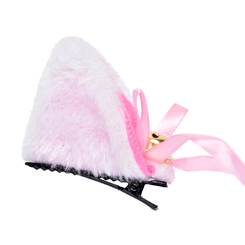 Cosplay Party Cat Fox Long Fur Ears Lovely Bell Costume Hair Clip Hair Accessory