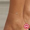 925 Sterling Silver Fashionable Simple Zircon Splicing Anklet Women'S Original Design Chain Jewelry Summer Accessories