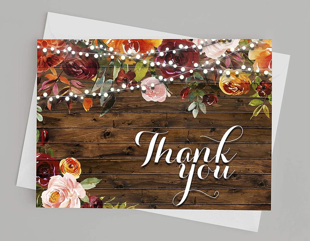 Drága szuvenír babazuhany köszönőlevelek Hajtogatott üres üdvözlőlap fehér borítékokkal - 36