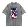 BLUE LOCK Anime Clothing Barou Shouei Printed Washed Tshirt Men Breathable Cotton T-shirts Manga Washed Tee Harajuku T Shirt