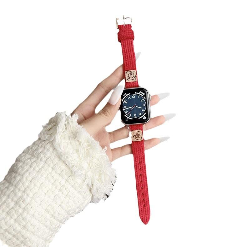 For Apple Watch Applewatchs10 Strap Bear Star Corduroy Iwatch98765Se Fine