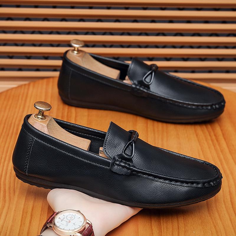 Doudou Schuhe Herren Frühling und Herbst 2025 neu faule Ein-Pedal kleine Lederschuhe Loafer Fahrschuhe Herren Freizeitschuhe