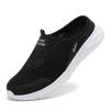 Herren Sommer Mesh Herrenschuhe große Größe 47 atmungsaktive Meshschuhe ein Pedal weiche Sohle leicht großes Mesh halbe Pantoletten Lazy Stoffschuhe