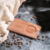 North American Walnut Cup Holder, Coffee Cup Saucer, Rectangular Round Solid Wood Coaster, Engraved Text