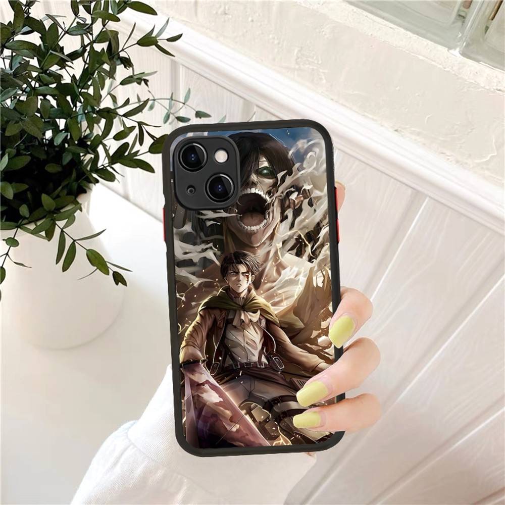 Hot Anime Attack On Titan Phone Case For IPhone 14 11 12 13 Mini Pro Max 8 7 Plus X XR XS MAX Translucent Matte Cover