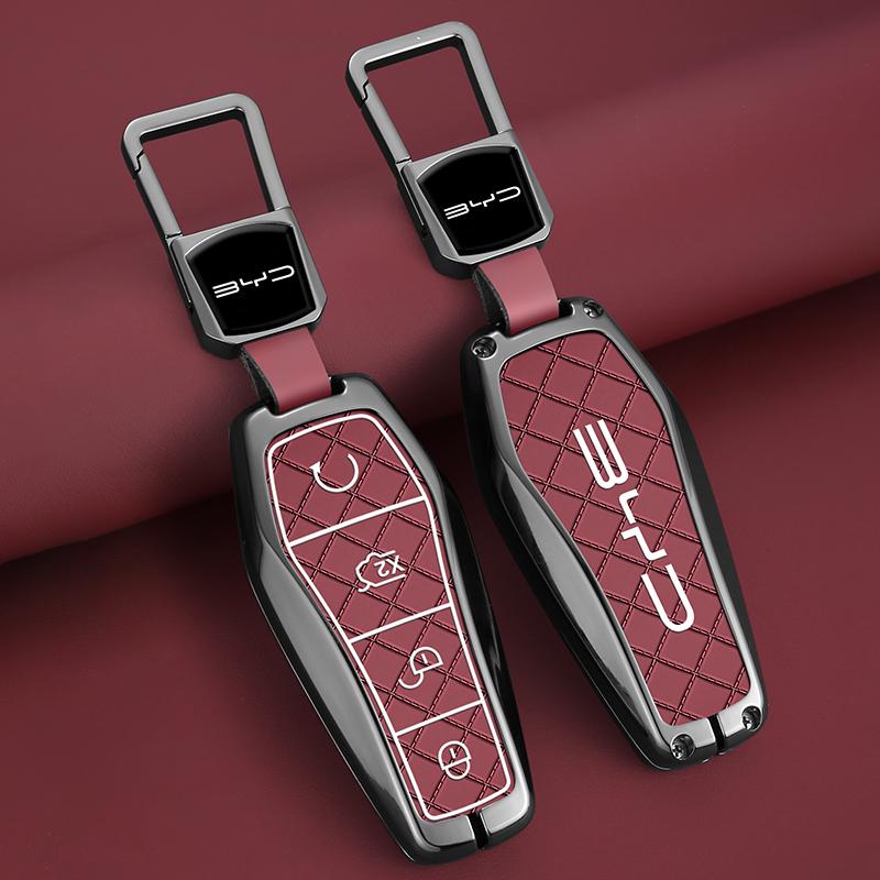 NEW Zinc Alloy Leather Car Remote Key Case Cover For BYD Atto 3 Han EV Dolphi Tang Dm Qin PLUS Song Pro MAX Yuan Accessories