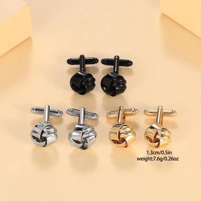 Popular European & American Twisted Sleeve Hollow Cufflinks for Men's Shirts