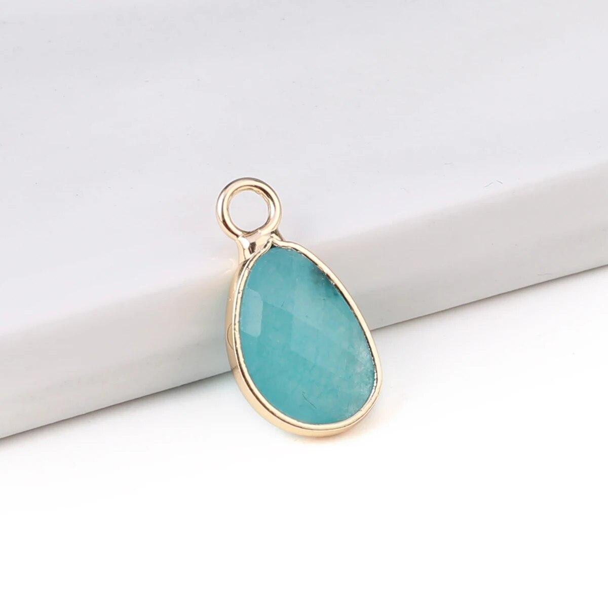 

2 шт. небольшой кулон из натурального камня опал/агат/аметист граненый кулон для изготовления ювелирных изделий DIY серьги браслет аксессуар 17-18x9-5x4mm