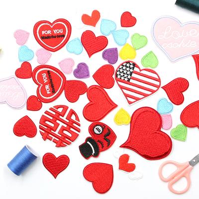 Paar Liebe Stoffaufkleber Kinderkleidung Hosen Loch Reparatur Zuschuss Pfirsichherz Patch Aufkleber Daunenjacke Dekoration Stickerei Aufkleber