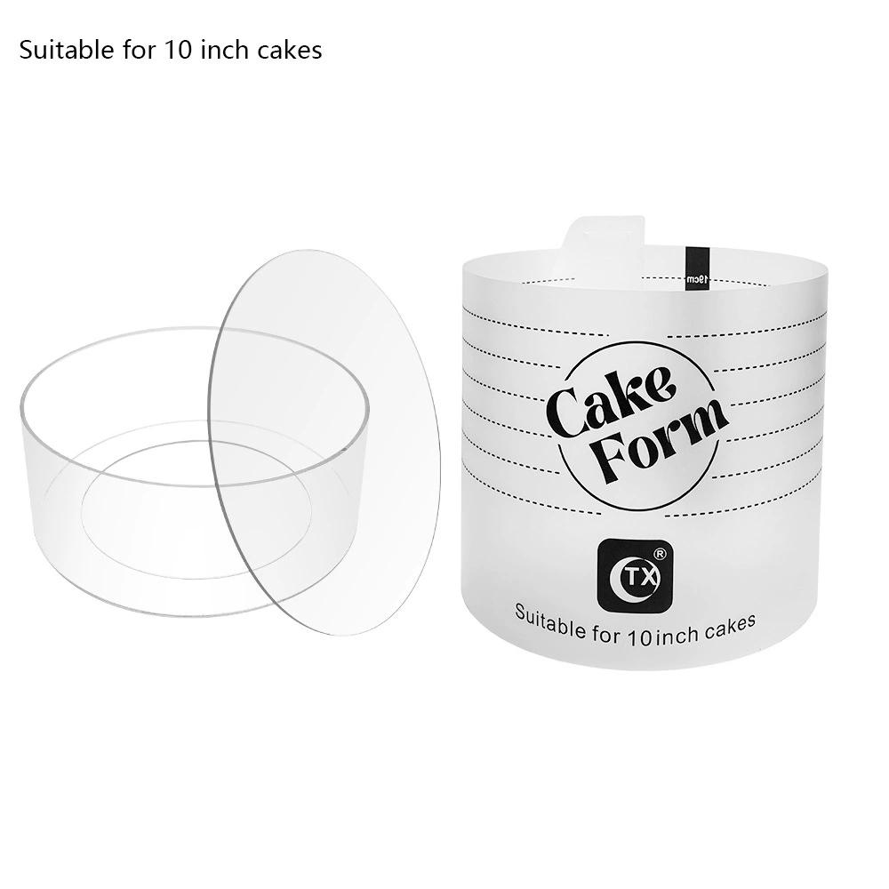Round Shaped Baking Mould Adjustable Mousse Cake Ring Mould Retractable Dessert Acrylic Mould with Scale Cooking Decor Tools