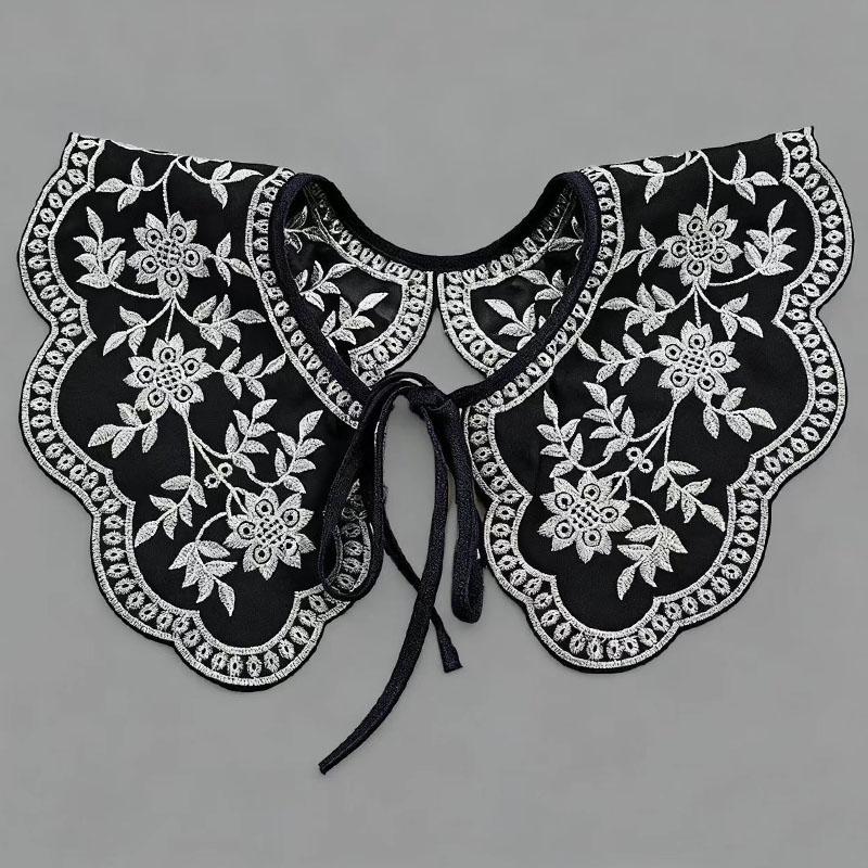 Koreansk Stor Revers Avtakbar Krage for Kvinner Genser Topp Falsk Krage Sjal Skuldersjal Dekor Falske Krager Slips