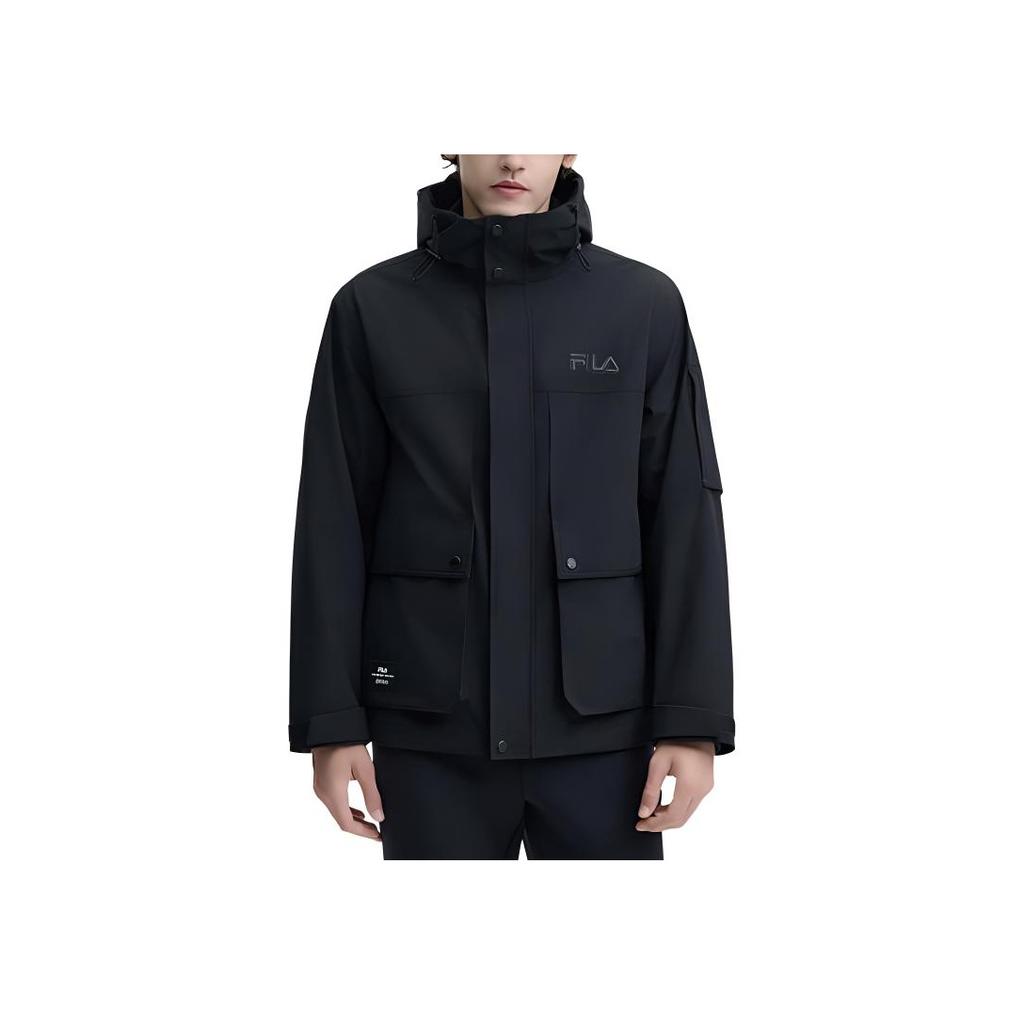 New FILA Windbreaker Jacket Men's Jet Black F11M448702FBK