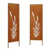 Metal Privacy Screen, 50 X 160cm Freestanding Modern Privacy Fence, Garden Divider Panel with Extended Ground Stakes & Carbon Steel Plate,