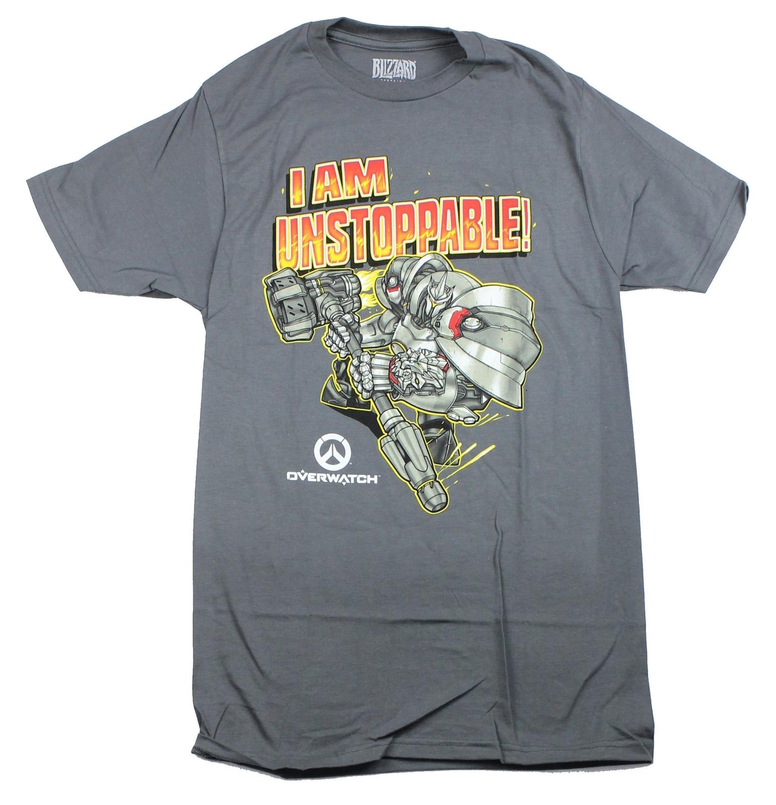 Overwatch Mens T-Shirt -Reinhardt I Am Unstoppable Destruction Image XXL