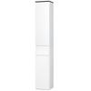 Bathroom Cabinet with Adjustable Shelf, 2 Closed Shelves and a Drawer in Wood, 30x28x180 cm, White