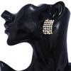 European American Geometric Rhinestone Stud Earrings for Women