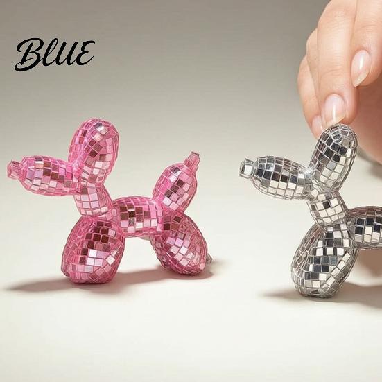 Reflective Mosaic Dog & Dad Maximalist Statue Balloon Disco Ornament for Mom Aesthetic Contemporary Home Ornament Ball Decor Preppy
