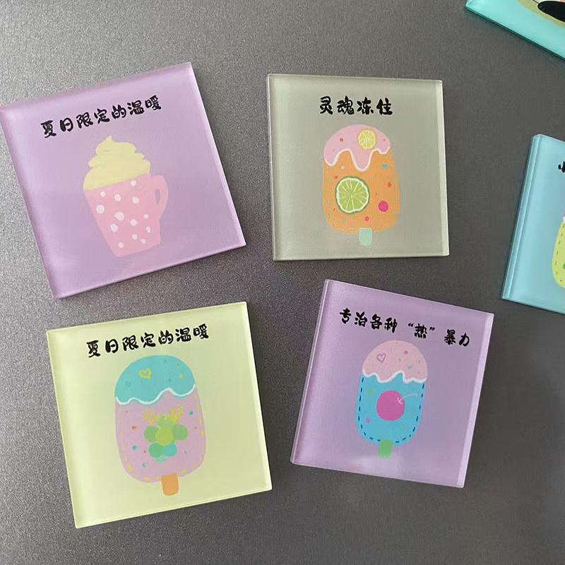 3pcs Flower Refrigerator Sticker Acrylic Mushroom Magnet Special-shaped Fixed Magnetic Stickers Creative Stickers