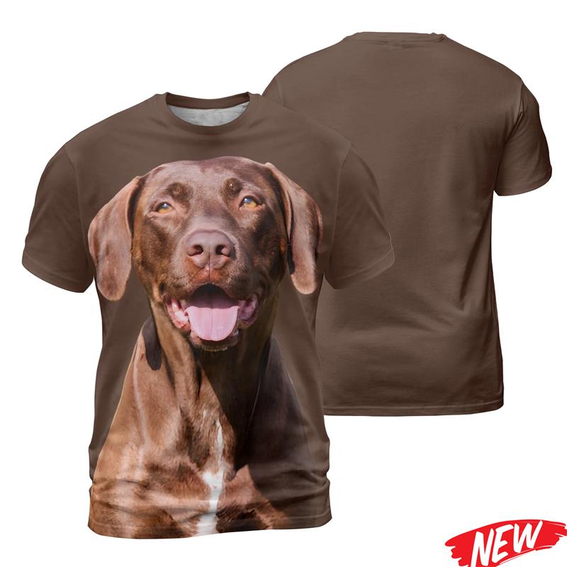 Cute 3D Printing Dog Tshirt For Men Chihuahua Pattern Short Sleeve
