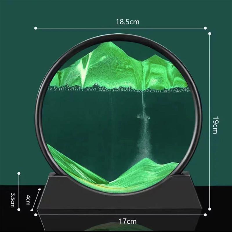 3D Hourglass Quicksand Moving Sandround Glass Deep Sea Sandscape Art Picture Craft Flowing Painting Office Hom Decor Gifts