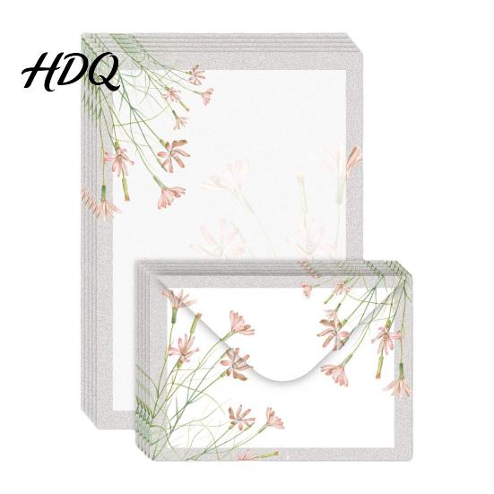 Floral Patterned Envelopes 5Pcs Butterfly Stationery Paper Envelope Set Vintage Writing with Lined Set Pages Letter Kit for Letters