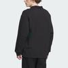 Adidas Heavy French Terry Polo Shirt Solid Logo Loose Long Sleeve Polo Unisex Polo Shirts Black IT3972
