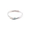 Vielseitiger blauer verstellbarer offener Ring - Stapelbarer Damen-Temperament-Ring mit kleinem Fischdesign