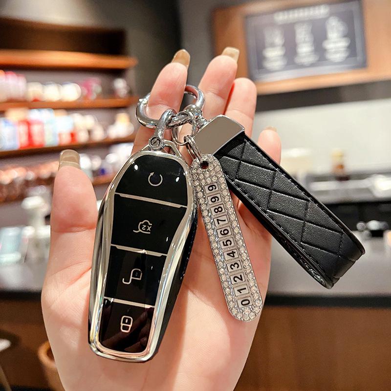 BYD Key Cover - Compatible with Dolphin, Han, Song, Qin, Yuan Plus DMI, Song Pro Max, Speed, Sharp, Han EV, Destroyer 05.