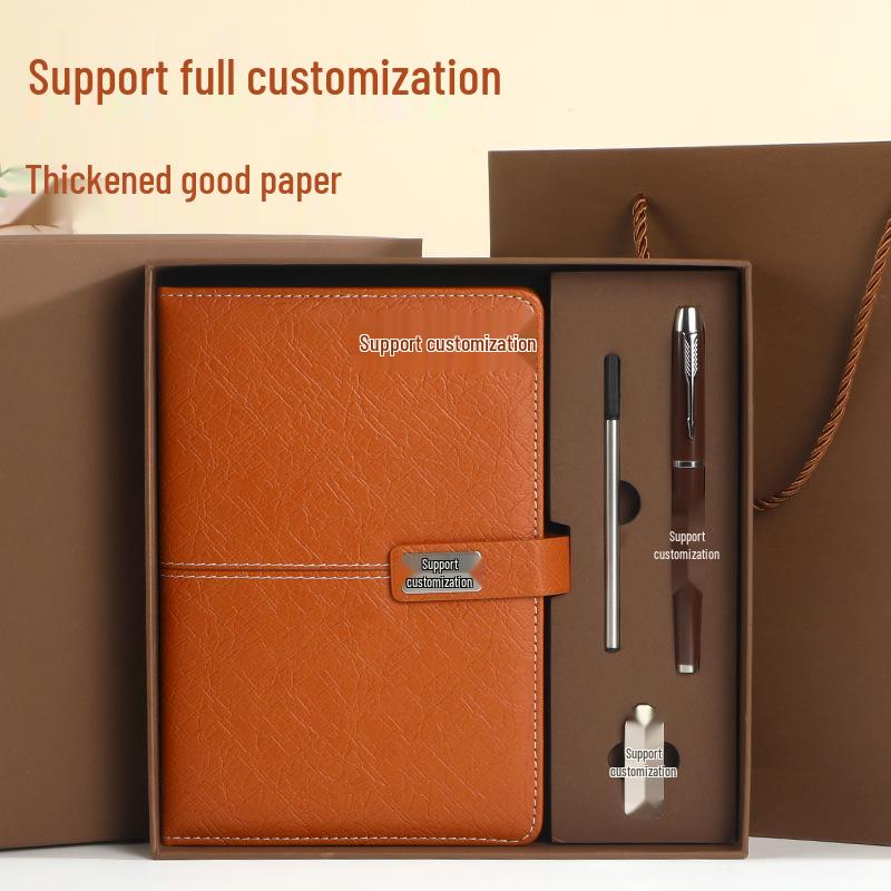 Personalized A5 Notebook Gift Set: Premium Business Diary with Logo Printing for New Year Corporate Gifting.