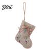 Vintage Style Xmas Hanging Decoration Ornaments Rustic Burlap Christmas Tree Decor Linen Fabric Ball Stocking