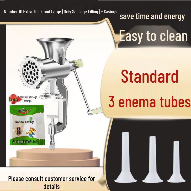 Manuelle Fleischmühle & Wurstfüller: Handkurbelmixer & Gemüsehacker.