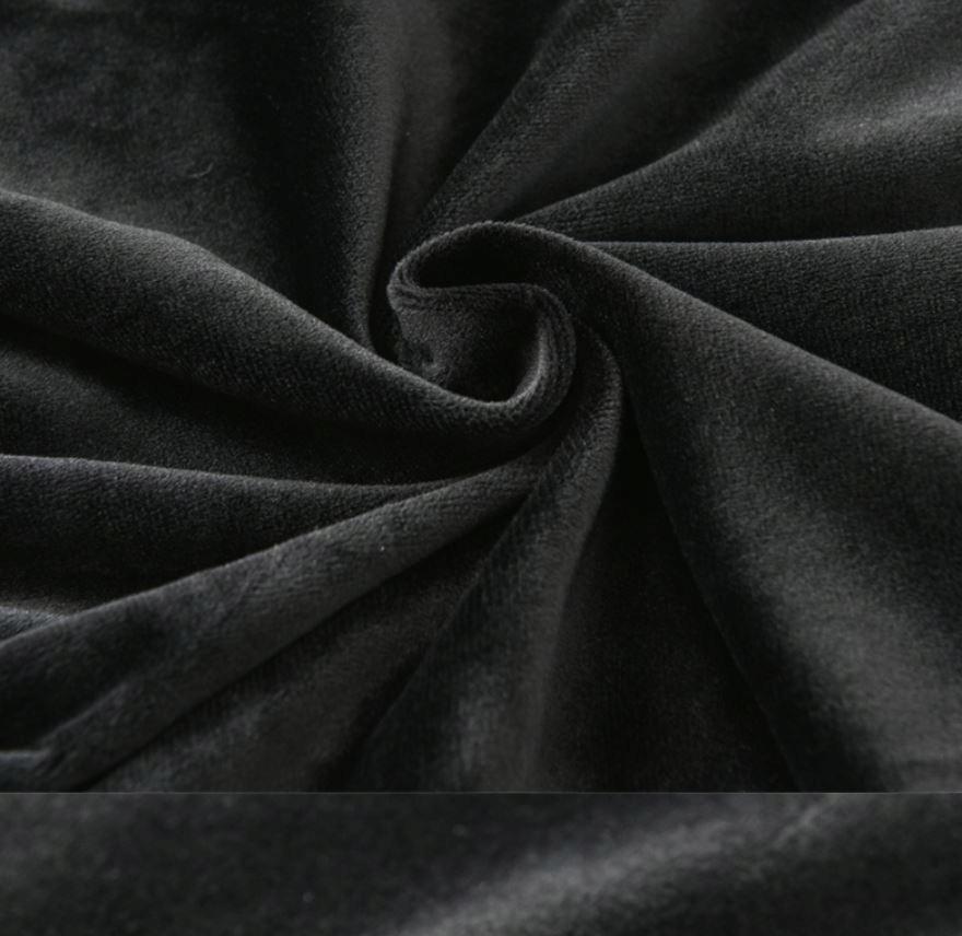 Velvet Plush Chair Cover Thick Black