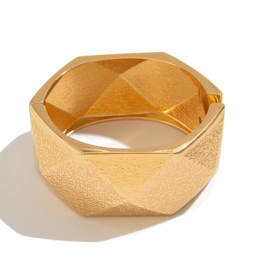 Ingemark 4 Styles Exaggerated Punk Heavy Metal Wide Cuff Bangles Women Hip Hop Geometric Spring Bracelet Steampunk Jewelry Men