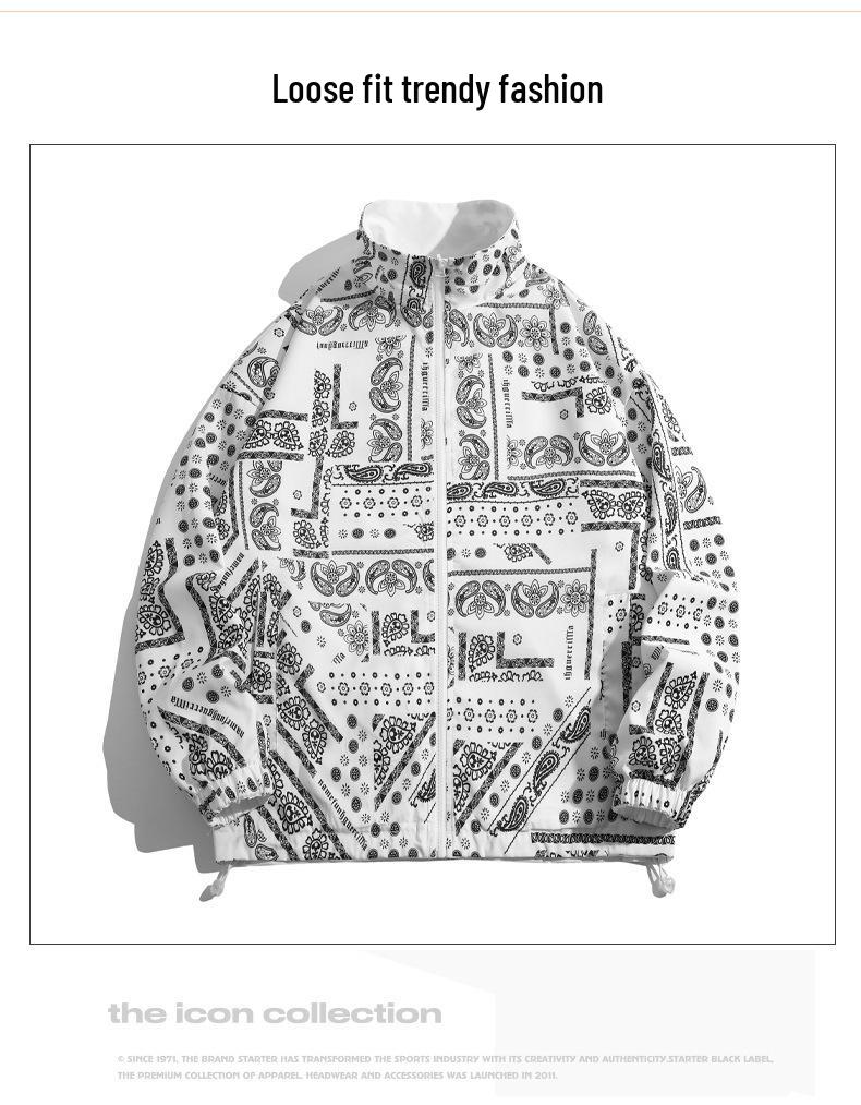 Men's 2024 Spring/Autumn Reversible Stand Collar Sports Jacket - Trendy Casual Windbreaker for Students and Couples