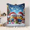 1Pc Christmas Minions Celebration Blanket Soft And Comfortable Casual Warm Camping Travel Christmas Halloween Gift M91753