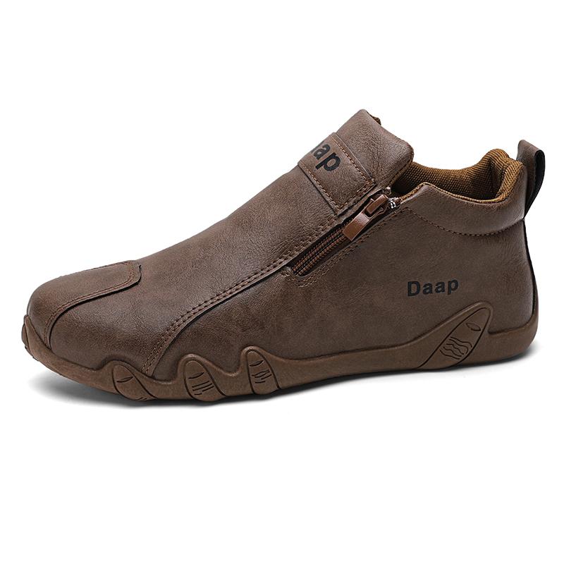 New British Style Fashion Short Boots Men Luxury Leather Anti Slip Comfortable Work Shoes Outdoor Travel Sports Casual Shoes