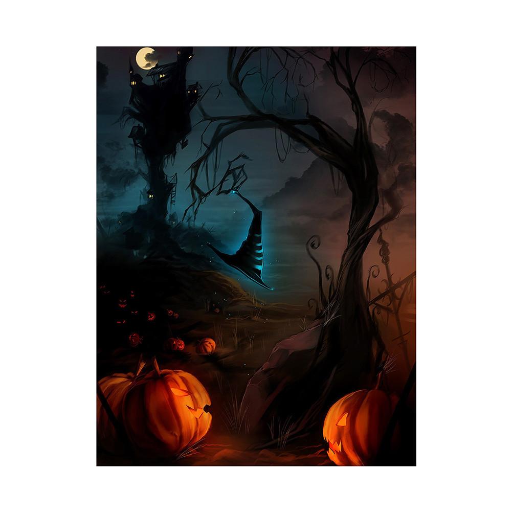 Halloween Cemetery Backdrop for Birthday,Youngsters Shower,Graduation Party Decor,Photography Background,Halloween Decor