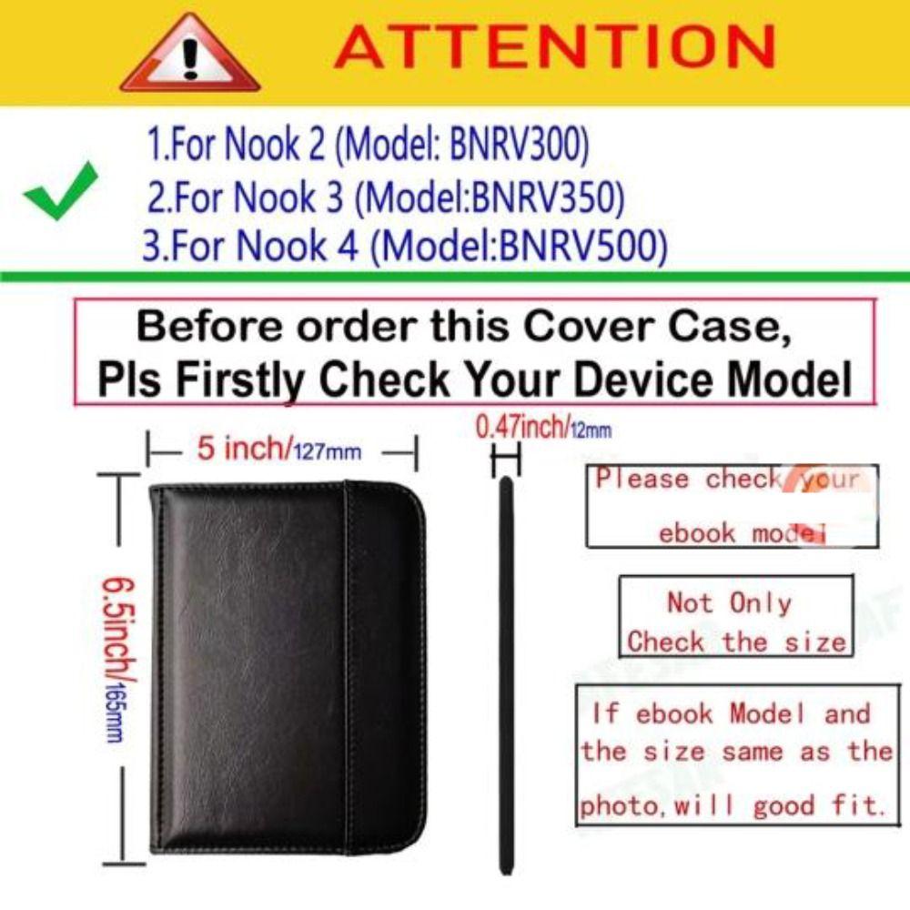 Magnetic E-Reader Case Anti-fall Back Cover for Barnes Noble Nook 1/2/3 (BNRV 300/350/500)