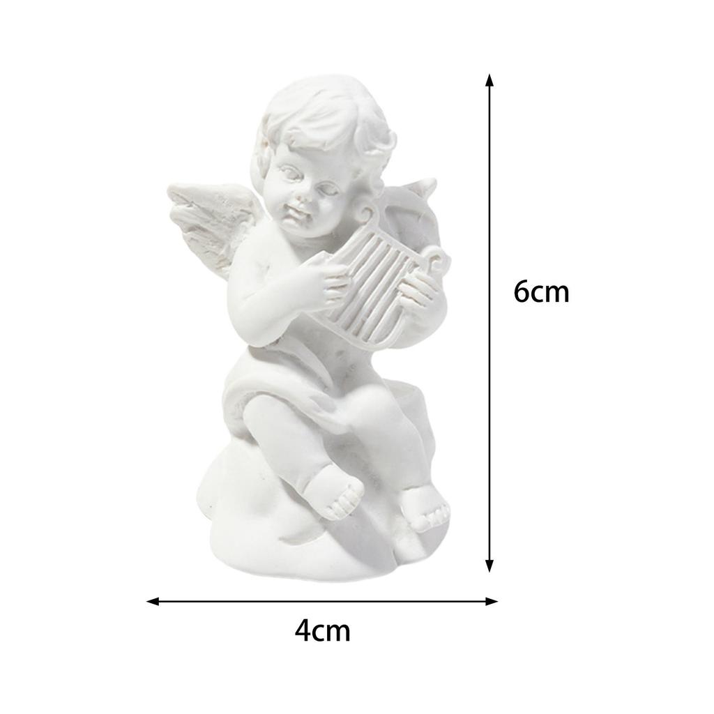 Little Angel Statue Cherub Sculpture Art Craft Ornament Miniature Figurine for Entrance Living Room Centerpiece Office Shelf