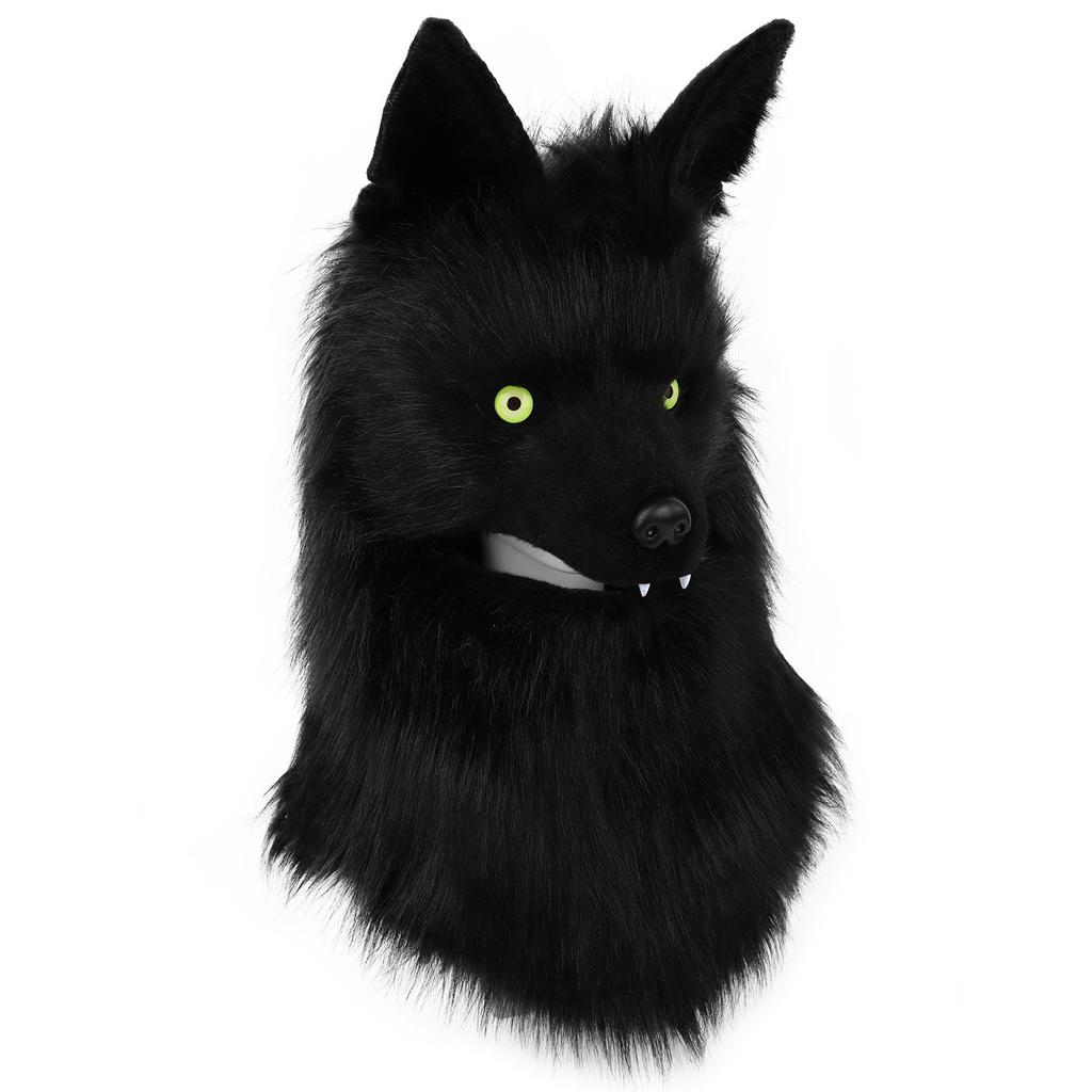 Plush Canine Mask Wolf Head Full-face Mask for Comic Conventions Ccosplay Costume Headgear