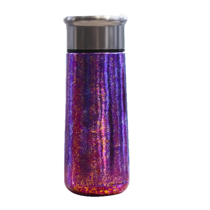 Vibrant Titanium Mini Thermos Cup - Portable, Stylish Travel Essential